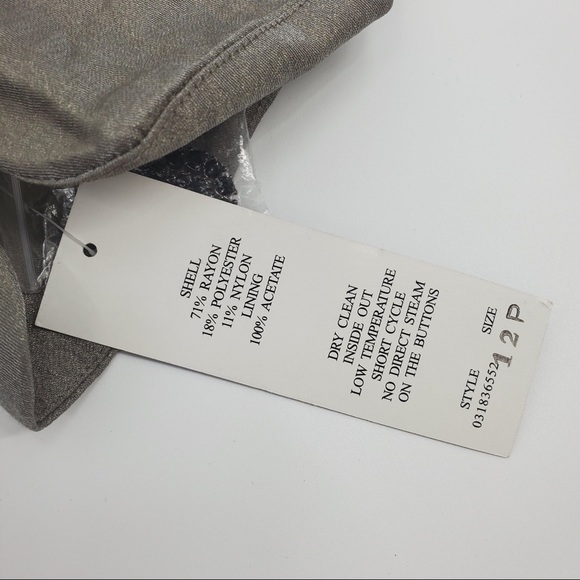 Adrianna Papell Evening Essentials Cocktail Hour Jacket Blouse Ruffles Silver - Picture 6 of 8